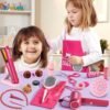 81QOTzuGOVL._AC_SL1500_.jpg G.C Girls Hair Salon Toys Kids Pretend Play Hair Styling Kit with Realistic Blow Dryer Straightener Stylist Apron Scissors Accessories Beauty Makeup Set Birthday Gifts for Toddler Girls 3 4 5 6+