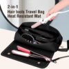 81QPwoJ6yxL._SL1500_.jpg SS Hair Tools Travel Bag and Heat Resistant Mat for Hot Tools, Leather Curling Iron Case, Portable Essentials for Women, Black