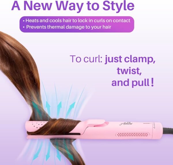 81QSSj17icL._AC_SL1500_.jpg Asani 360° Airflow Styler - 2-in-1 Professional Curling Wand & Hair Straightener - Flat Iron Curler with Cooling Fan, Air Vents - Crimper Styling Tool for Volume & All-Day Curls - for All Hair (Pink)
