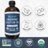 81QTgrxYwrL._SL1500_.jpg Florisan Organic Castor Oil 16oz Glass Bottle, Cold Pressed, Hexane-Free, Non-GMO, 100% Pure Castor Oil for Hair Growth, Skin, Lashes, Eyebrows, EWG Verified & USDA Organic Certified
