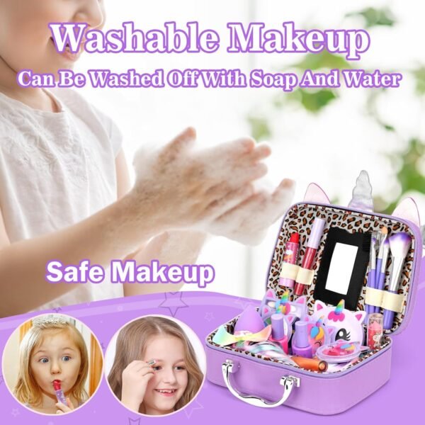 Heaning Kids Washable Makeup Girl Toys - Real Make up Set for Kid Children Princess Dress Up Pretend Play Christmas Birthday Gifts Toys for Girls 3 4 5 6 7 8 9 10 11 12 Year Old