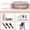 81QjXGCAUQL._SL1500_.jpg Fasrom Hair Tools Travel Bag with Heat Resistant Mat for Flat Iron, Curling Iron and Hair Straightener, 2 in 1 Hair Dryer Travel Case to Organize Hair Styling Tools, Pink (Patent Design)