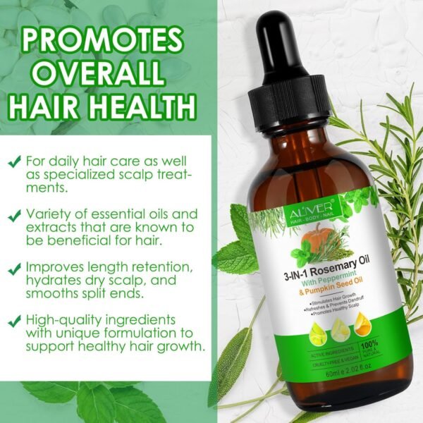 81QnplX8baL._SL1500_.jpg 3in1 Hair Growth Oil (Rosemary, Mint & Pumpkin Seed) - Natural Organic Cold-Pressed Hair Treatment for Hair, Skin, Eyelashes & Eyebrows Regrowth