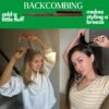 81QqYYMWI5L._SL1500_.jpg GranNaturals Teasing Boar Bristle Hair Brush for Women - Slick Back Comb with Rat Tail Pick for Hair Sectioning Used for Edge Control, Backcombing, Smoothing, and Styling Fine Hair to Create Volume