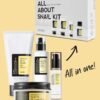COSRX All About Snail Mucin Korean Skin Care Set, Mini Travel Essentials, Travel Size Gift Set with Snail Mucin Face Wash, Serum, Moisturizer & Eye Cream, Rejuvenating Kit