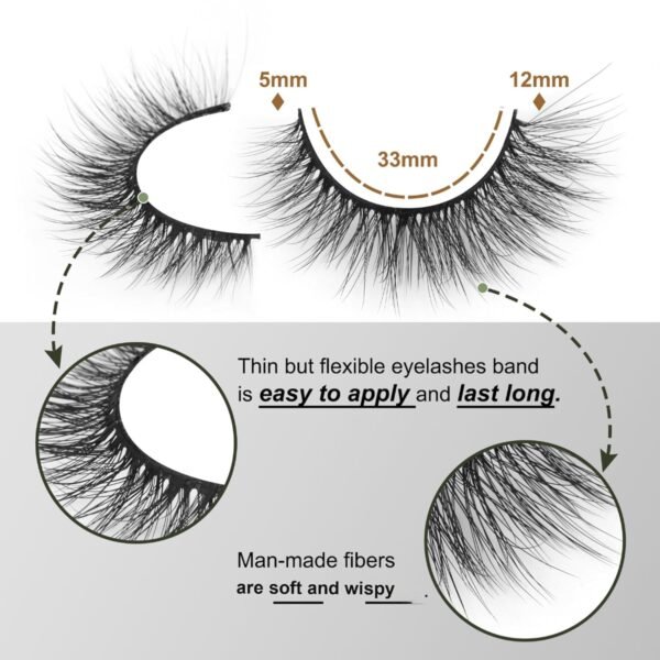 81QwKQBW2zL._SL1500_.jpg Lashes Natural Look Wispy Fasle Eyelashes 12mm Short Faux Mink Eyelashes Cat Eye Natural Strip Lashes Pack by Zegaine 16 Pairs