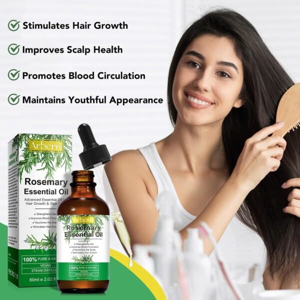 81R1k4rFd3L._SL1500_.jpg 2 Pack Organic Rosemary Oil for Hair Growth,100% Pure Rosemary Essential Oil for Eyebrow and Eyelash Nourishes The Scalp