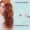 Mane Bottoms Up & Curl Hair Tool Kit - Power Bottom Base for Hair Styling Attachments + 1" Curling Iron Styling Attachment - Designed with Dual Voltage for Travel (2 Count)