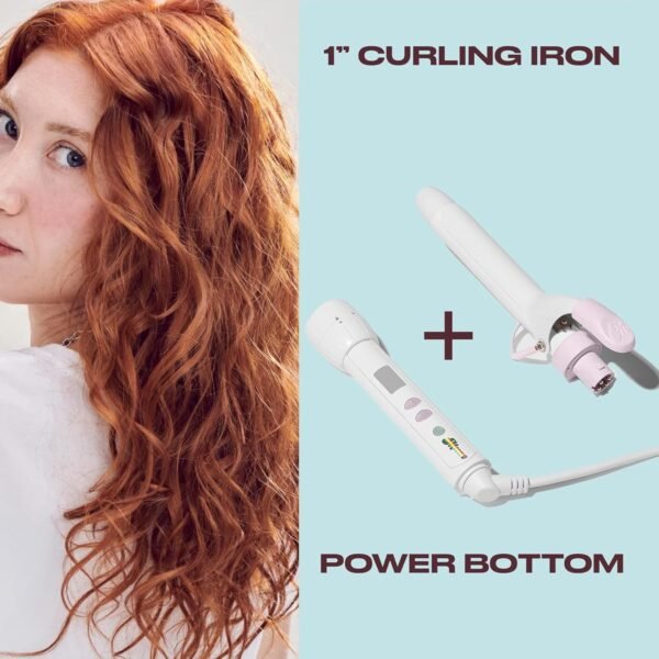 Mane Bottoms Up & Curl Hair Tool Kit - Power Bottom Base for Hair Styling Attachments + 1" Curling Iron Styling Attachment - Designed with Dual Voltage for Travel (2 Count)