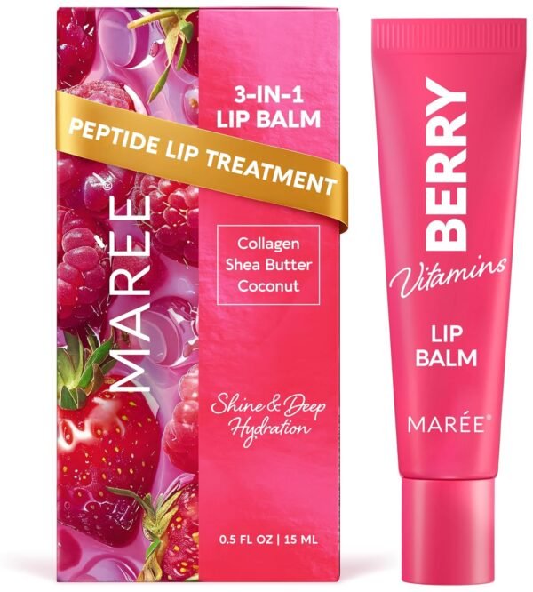 MAREE Lip Moisturizer - Lip Balm Hydrating - Moisturizing Lips Butter Balm Summer Essentials - Peptide Lip Treatment - Lipbalm Moisturizer for Very Dry Lips Care - Balsamo Labial Hidratante de Labios