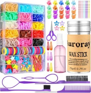 81RkDCTllDL._AC_SL1500_.jpg auroray Hair Accessories for Girls, 1698 Pcs Hair Rubber Bands with Elastic Hair Ties Hair Clips Hair Wax Stick Spray Bottle Hair Styling Tools