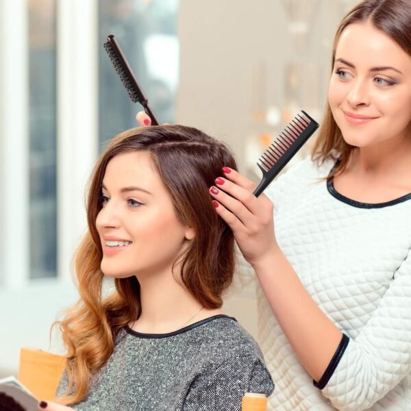 Patelai 3 Pcs Hair Teasing Comb Set Includes 2 Nylon Triple Comb and Boar Bristle Teaser Brushes for Women Stylist Men Backcombing Slicking Curly Thick Wet Hair(Black)