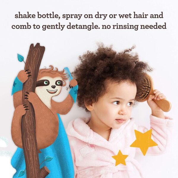Aveeno Kids Hydrating Detangling Spray with Oat Extract, Quickly & Gently Detangles Kids' Hair, Tear-Free & Suitable for Skin & Scalp, Light Fragrance, Hypoallergenic, 10 fl. oz