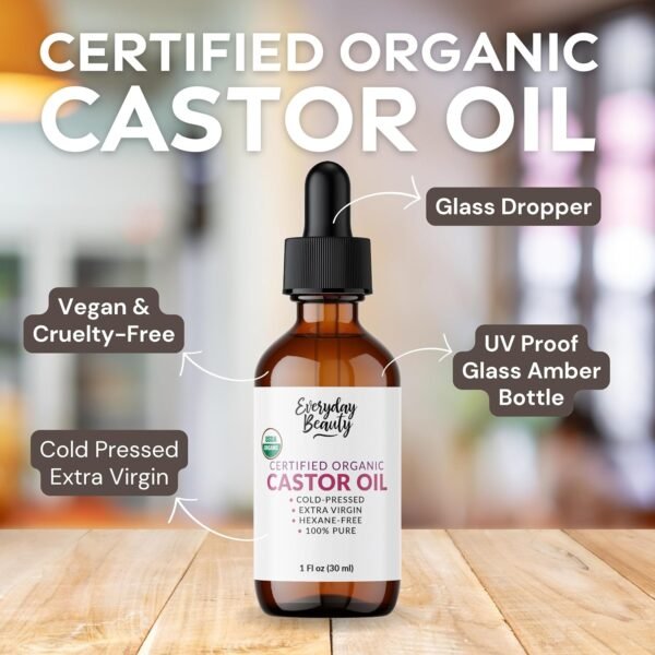81RvChiqQEL._SL1500_.jpg Organic Castor Oil - 100% Pure Certified USDA Organic, Cold Pressed & Hexane-Free, For Eyelashes, Eyebrows, Hair, Skin & Wellness Packs -1oz Glass Bottle & Dropper