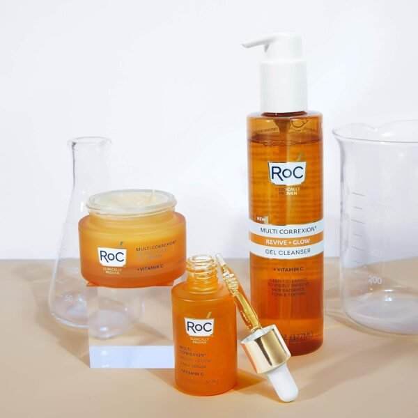 RoC Multi Correxion Revive + Glow 10% Vitamin C Blend Face Moisturizer, Anti-Aging Gel Cream for Instant Glow, Hypo-Allegenic & Oil-Free Skin Care, 1.7 Ounces (Packaging May Vary)