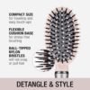 81S1SWxkbDL._SL1500_.jpg Conair Velvet Touch oval cushion hair brush - Travel Hairbrush- Detangling - curly or straight styles - detangler brushes - women or men - Blush Pink