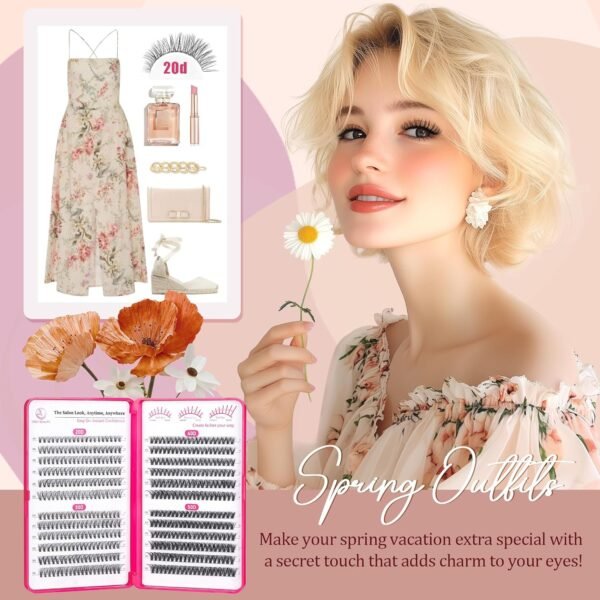 Waltz Lash Clusters Kit - Lash Clusters Lash Extension Kit with Bond and Seal Eyelash Cluster 20D30D40D50D-0.07D Cluster Eyelash Extensions Eyelash Extension Kit DIY at Home