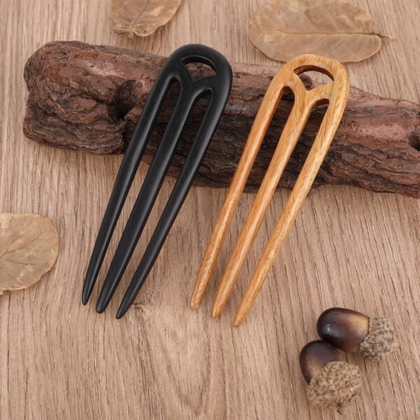 81SQ8Ud59SL._SL1500_.jpg Wooden Hair Fork, 2 Pcs Ebony Sandalwood French Hair Pin Handmade Carved Hair Sticks for Buns Vintage Hair Styling Tool for Women Girls Chignon Updo Hair Accessories