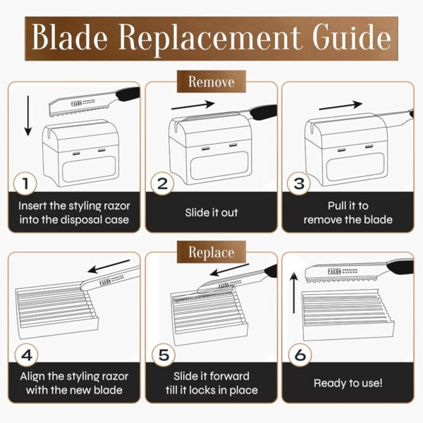 81SWqidBHvL._SL1500_.jpg Facón Hair Razors for Cutting Hair - Professional Hair Styling Razor Kit with 11 Replacement Blades, Stainless Steel Hair Cutting Tool for Salon & Home, Premium Hair Thinning Texturizing Faether Razor