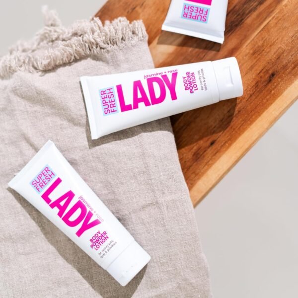 Body Powder Lotion and Deodorant for Women Aluminum Free Powder Cream for Privates Body and Lady Parts Jasmine Rose Scented Feminine Care for Odor and Chafing Relief 4 oz Travel Friendly Tube