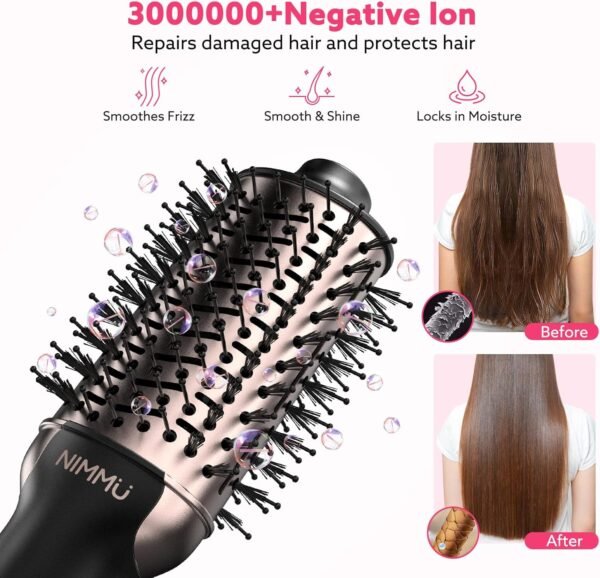 81SvbSjPW1L._AC_SL1500_.jpg Nimmu Hair Dryer Brush Blow Dryer Brush in One, 4 in 1 Hair Dryer and Styler Volumizer for Drying Straightening Curling Volumizing Hair, Upgraded Hot Air Brush with 2.4” Oval Barrel, Black Gold