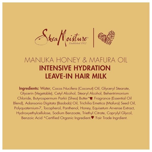 SheaMoisture Hydration Hair Milk Manuka Honey and Mafura Oil for Dry Hair to Hydrate and Style Hair 8 oz