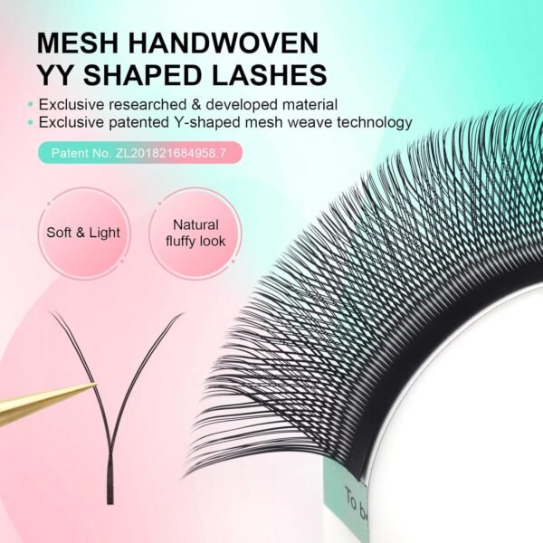 81T8qhEtmZL._SL1500_.jpg NAGARAKU YY Eyelash Extensions Supplies Y Lash 4D Easy Fan Russian Volume Crisscross YY Eyelashes Handwoven Y Shaped Mesh Wispy Clusters 12 Rows Pre Fanned Eye Lashes Black - 0.07mm D Curl 8-15mm Mix
