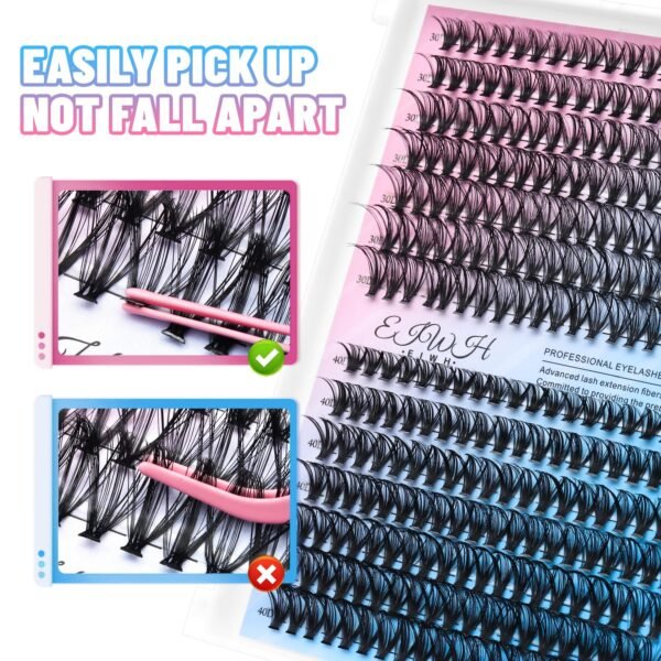 81TIQdMK4DL._SL1500_.jpg DIY Lash Extension Kit Volume Lash Clusters 30D+40D D Curl Individual 280 pcs Lashes Lash Clusters Kit Thick Eyelash Extension Kit Lash Bond Seal Lash Tweezers (30D&40D KIT)