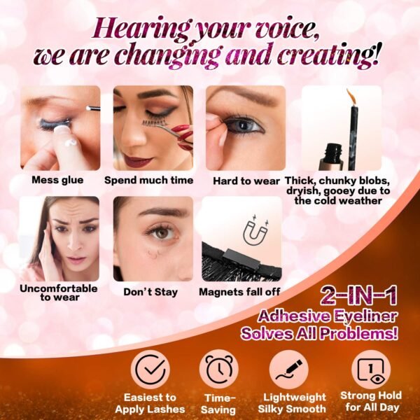 81TM3r0QL._SL1500_.jpg JIMIRE 2-in-1 Eyeliner Instead of Glue, Magic Eyeliner | Extra Strong Hold for False Eyelashes | No Magnet & No Glue Needed | Only for 20’s to Apply Lashes