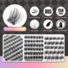 Self Adhesive Eyelashes, 156 Pcs Self Adhesive Eyelash Clusters, No Glue Needed, Invisible 2-Strip Tape - Longer Lasting, No Sticky Residue Pre Glued Eyelashes (Volume-Mixed)