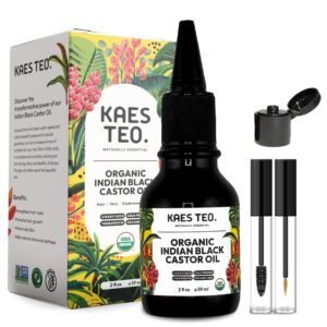81TiJAK6QNL._SL1500_.jpg Organic Black Castor Oil for Hair Growth - Not Jamaican Black Castor Oil, 100% Pure Cold Pressed Hexane Free - USDA Certified, Skin, Nail, Scalp, Face, Thicker Eyebrows, Lashes 2 Fl Oz