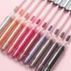 LANGMANNI 2 Colors Diamond Glitter Lip Gloss Set,Long Lasting High Shine Shimmer Liquid Lipstick Set,Hydrating,Moisturizing Lip Gloss Kit Gift Makeup For Girls(#05+06)