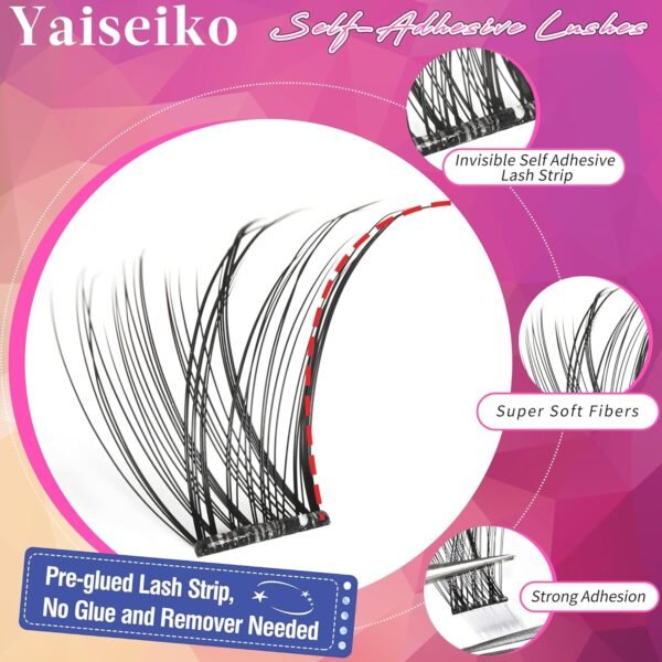 81Trb7837TL._SL1500_.jpg Self Adhesive Eyelashes Clusters Kit Lash Clusters DIY Eyelashes Pre Glued Lashes Extensions No Glue Needed lash Clusters D Curl Individual Lashes(A02,10-16mm,110Pcs)