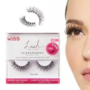 81U4x3T8srL._SL1500_.jpg KISS Lash Couture LuXtensions Collection False Eyelashes, Flat Lash Technology, Super Slim Lash Band, Real Lash Extension Fibers, Reusable, Style ‘Royal Silk’, 10mm,1 Pair Strip Lashes