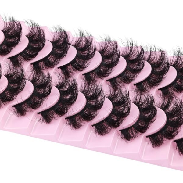 81U6Kbgx19L._SL1500_.jpg Mink Lashes Fluffy 20 MM Thick D Curl False Eyelashes Dramatic Long Strip Lashes Pack 6D Curly Wispy Full Fake Eyelashes That Look Like Extension by Goddvenus