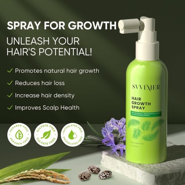 Hair Growth Serum Spray - with Rosemary Batana Oil Biotin for Hair Loss and Thinning Hair - Thicker Fuller Hair for Women Men 2 Fl Oz (Pack of 1)