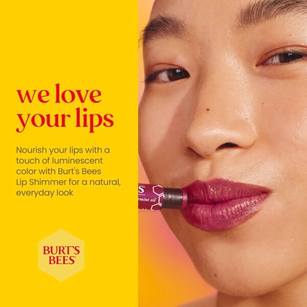 81Uq350CLiL._SL1500_.jpg Burt's Bees Lip Shimmer Pink Collection, Tinted Lip Balm Stick, Moisturizing for All Day Hydration with Natural Glowy Pigmented Finish & Buildable Color, 3 Shades; Value Pack, 3 Tubes x 0.09 Oz
