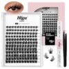 81V1IYKIFNL._SL1500_.jpg Higu clace DIY Eyelash Extension Kit, 144pcs D Curl Lash Clusters, 8-16mm Softy Cluster Lashes, with Lash Bond and Seal, Lash Tweezers, Reusable Fluffy Cluster Eyelash Extension Kit(R-08 Kit)