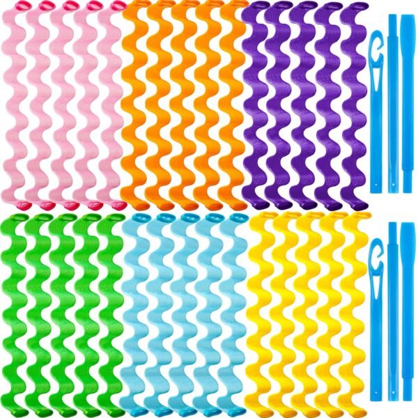 81V2DRJArGL._SL1500_.jpg 30 Pieces Heatless Waves Curlers Spiral Curls Styling Kit No Heat Hair Waver Spiral Curlers Rollers with 2 Pieces Styling Hooks for Most Hairstyles (55 cm)