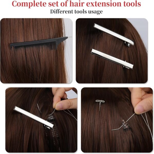 81VCLEsNQdL._AC_SL1500_.jpg Fedmut Hair Extension Tools Kit, 5 Colors 1000Pcs Micro Silicone Rings Beads with Hair Extension Remove Pliers, Pulling Hook, Threads, Needle for Hair Extensions Hair Styling