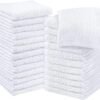 Utopia Towels Cotton Washcloths Set - 100% Ring Spun Cotton, Premium Quality Flannel Face Cloths, Highly Absorbent and Soft Feel Fingertip Towels (24 Pack, White)