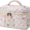 81VFUk8VukL._AC_SL1500_.jpg Quilted Makeup Bag Large Capacity Cute Cosmetic Bags for Women Floral Coquette Aesthetic Patchwork Travel Toiletry Make Up Organizer Bag