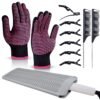 81Vl-t2yPlL._SL1500_.jpg MORGLES Heat Resistant Gloves, 2 Pcs Professional Heat Gloves for Hair Styling Silicone Hot Mat 6 Pcs Hair Clips and 2 Pcs Styling Comb for Curling Iron Wands Flat Iron