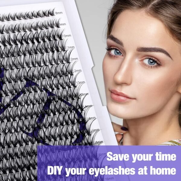 81VlIFrckfL._SL1500_.jpg Individual Lashes DIY Eyelash Extension 300PCS Lash Clusters Extensions C/D Curl Lash Clusters Comfortable Cat Eye Lashes Super Soft Eyelashes Extension Reusable Wispy Lashes Matte Black Lash