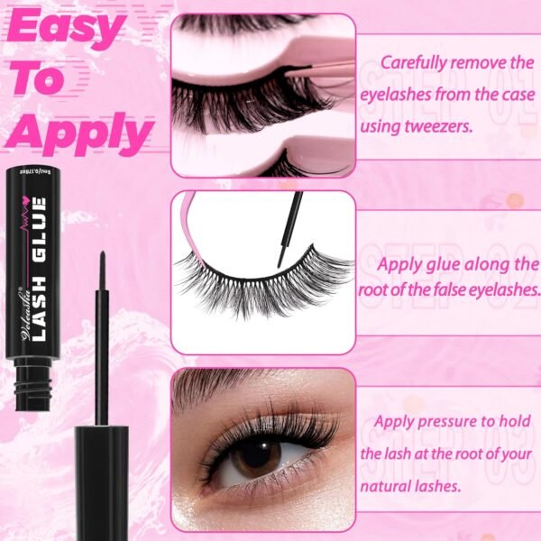 81VtUpFEDUL._SL1500_.jpg Veleasha Lash Glue Waterproof Fast Drying Eyelash Bond for False Eyelashes Long Lasting Non-Irritating Lash Adhesive with Brush (5ml / Black)