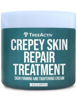 81W4Z3ZuUTL._SL1500_.jpg TreeActiv Crepey Skin Repair Treatment, 8oz, Firming Cream with Hyaluronic Acid & Shea Butter to Deeply Moisturize & Tighten Wrinkly Dry Crepe Skin, 500+ Uses