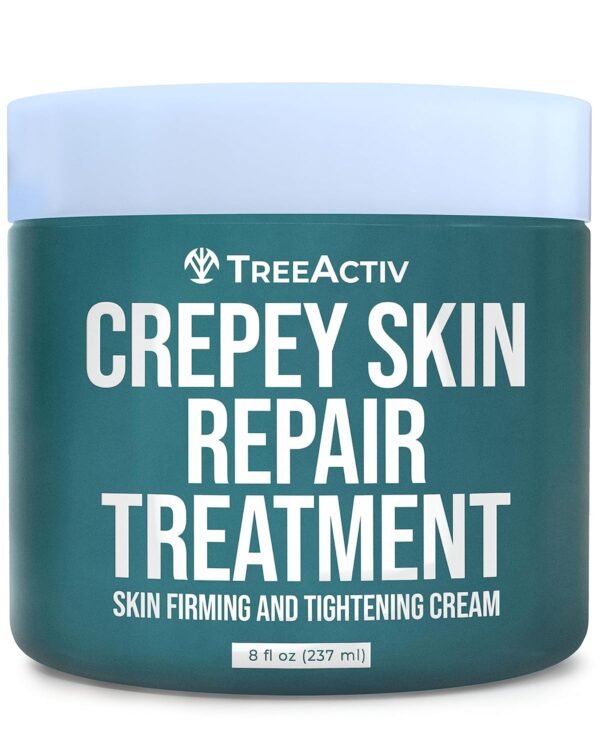 81W4Z3ZuUTL._SL1500_.jpg TreeActiv Crepey Skin Repair Treatment, 8oz, Firming Cream with Hyaluronic Acid & Shea Butter to Deeply Moisturize & Tighten Wrinkly Dry Crepe Skin, 500+ Uses