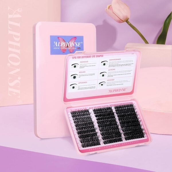 81WQLkCtchL._SL1500_.jpg Fluffier Lash Clusters Thick Volume Lash Extension 10-18mm Cluster Eyelash Extensions DIY Individual Lashes Wispy at Home Pestañas Pelo a Pelo by ALPHONSE (60D+80D+100D, 300pcs)