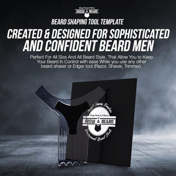 81WWm0X1WZL._AC_SL1500_.jpg Beard Shaper & Beard Shaping Tool for Men, Beard Lineup Guide Template, Perfect for Styling and Edging, Includes Dual Action Beard Comb & Barber Pencil Liner