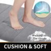Yimobra Memory Foam Bath Mat Set 3 Pieces- Super Soft Absorbent Quick Dry Bathroom Rug Sets, Machine Washable Non Slip Floor Carpet for Tub Shower, Vanity & Toilet Base, Gray